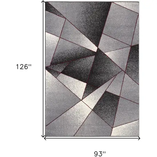 Grey Red Geometric Area Rug Photo 8