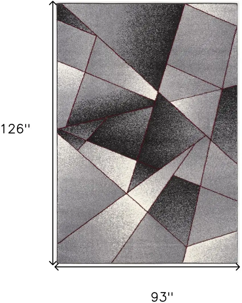 Grey Red Geometric Area Rug Photo 8