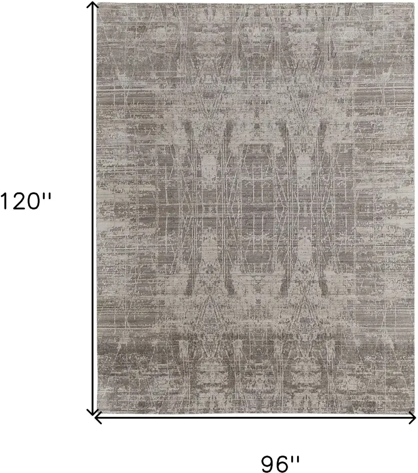 Gray and Silver Abstract Hand Woven Worn Faded Area Rug Photo 3
