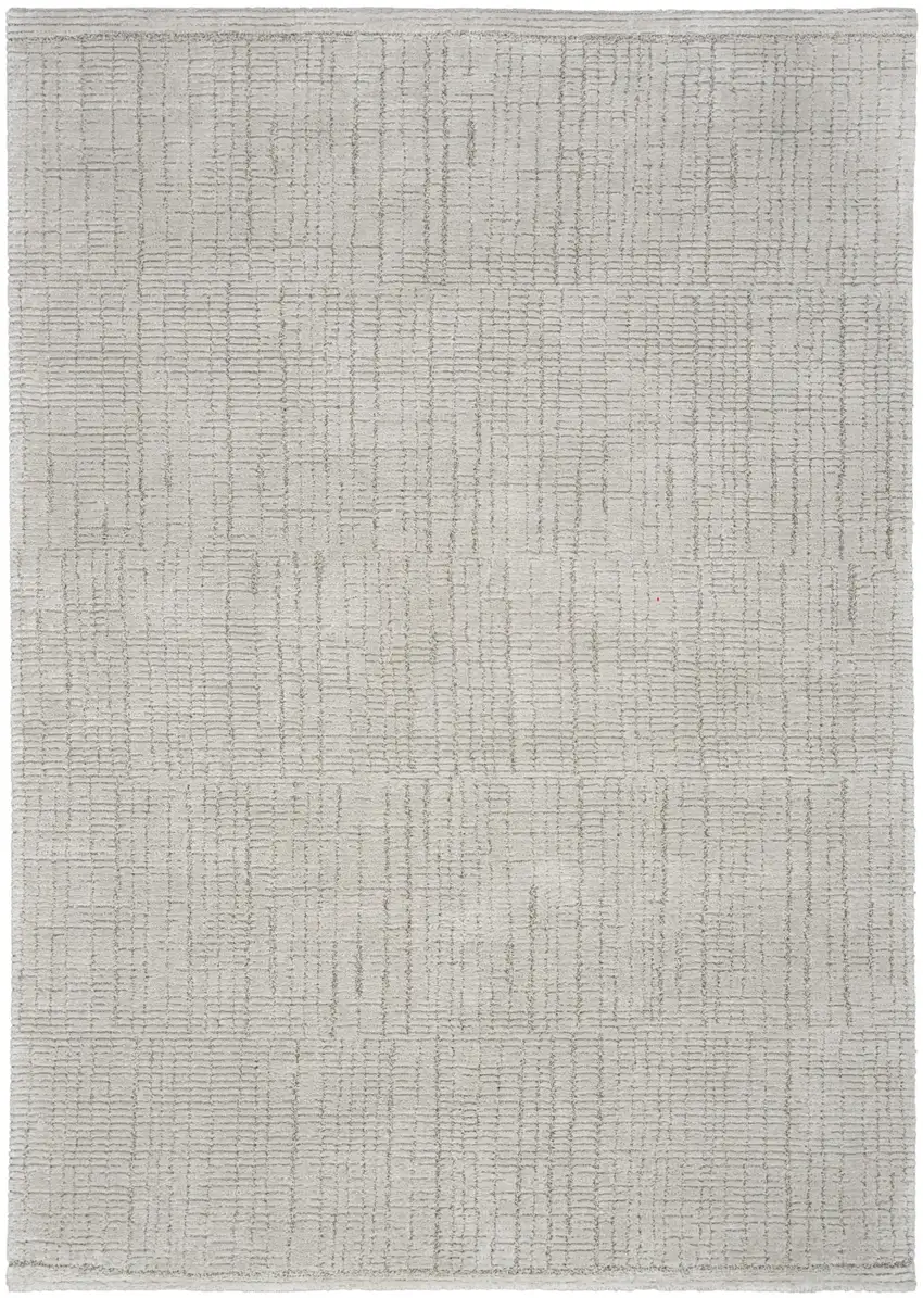 Gray and Silver Abstract Power Loom Area Rug Photo 2