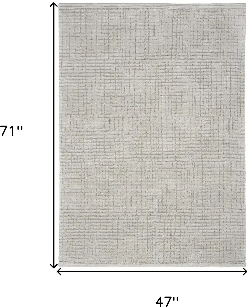 Gray and Silver Abstract Power Loom Area Rug Photo 3