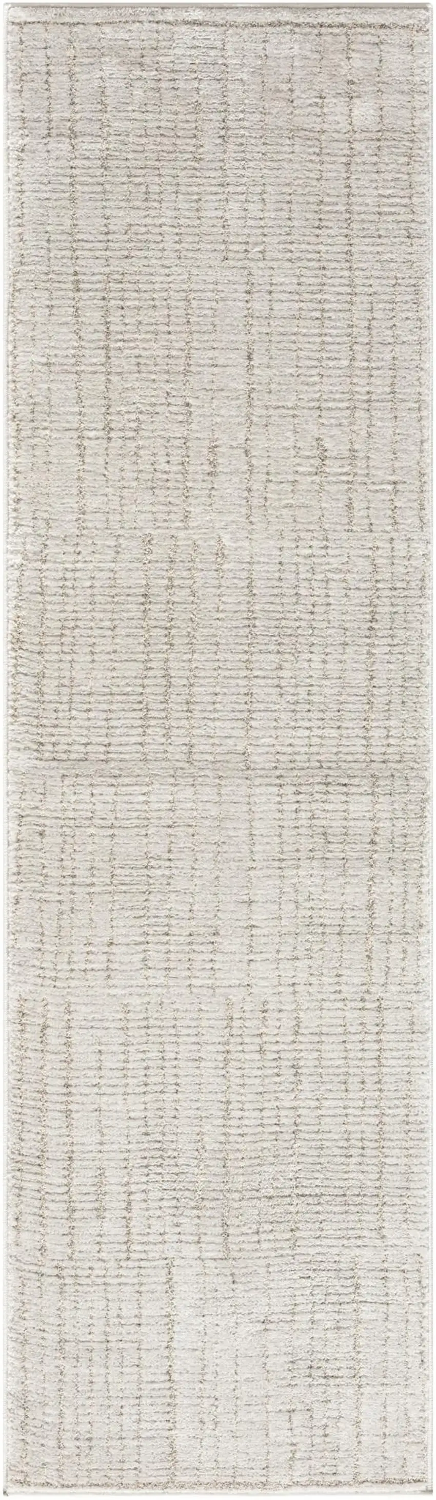 8' Gray And Silver Abstract Runner Rug Photo 9