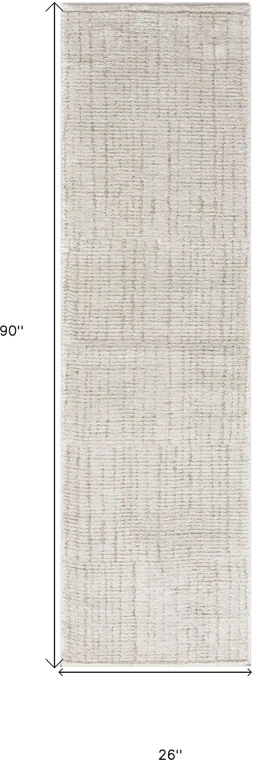 Gray and Silver Abstract Power Loom Runner Rug Photo 3