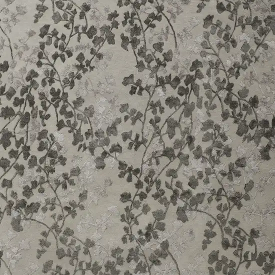 Gray and Silver Floral Hand Tufted Area Rug Photo 9