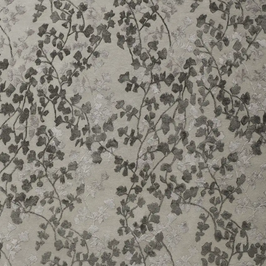 Gray and Silver Floral Hand Tufted Area Rug Photo 9