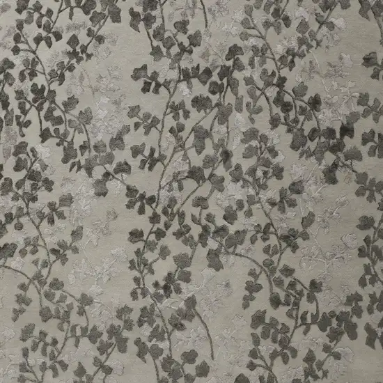 Gray and Silver Floral Hand Tufted Area Rug Photo 8
