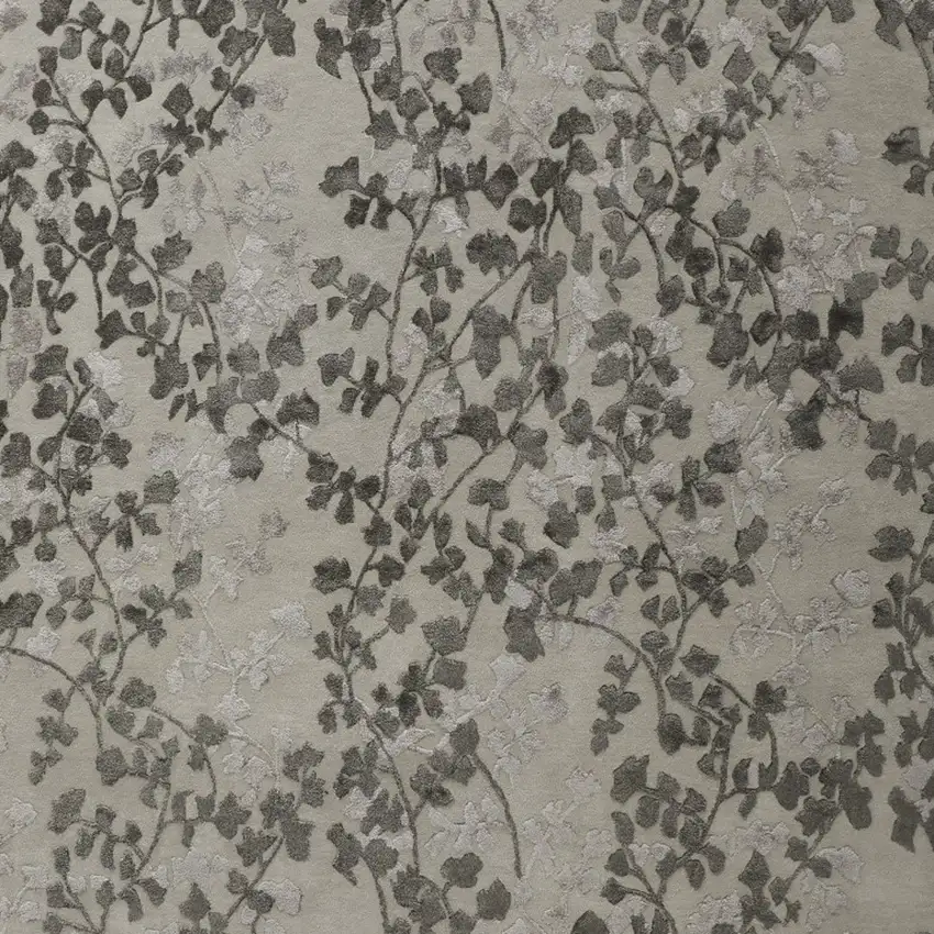 Gray and Silver Floral Hand Tufted Area Rug Photo 8