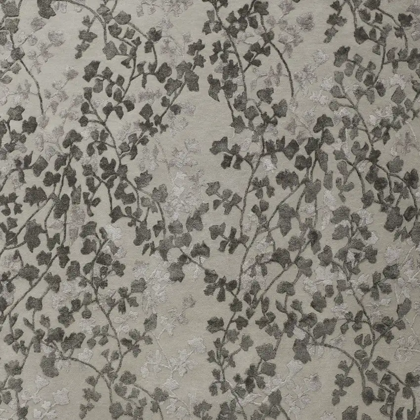 Gray and Silver Floral Hand Tufted Area Rug Photo 7