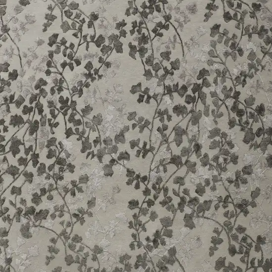 Gray and Silver Floral Hand Tufted Area Rug Photo 6