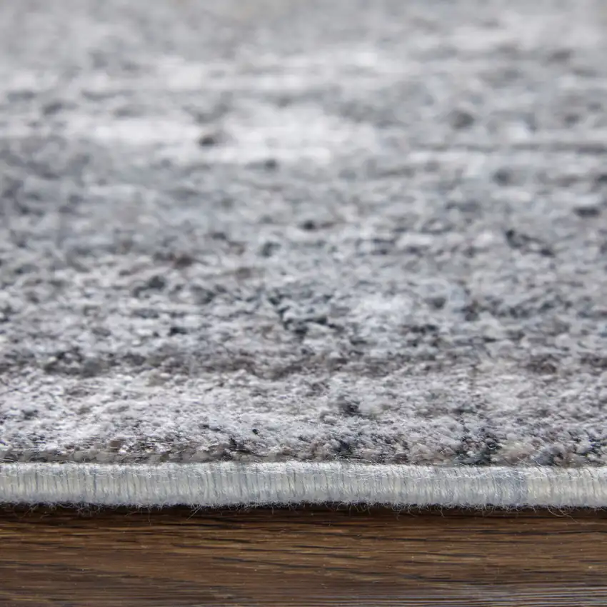 Gray and Silver Oriental Power Loom Worn Faded Area Rug Photo 9