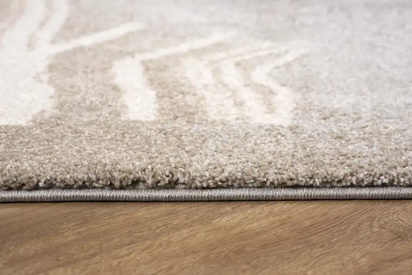Gray and Tan Abstract Stroke Area Rug Photo 10