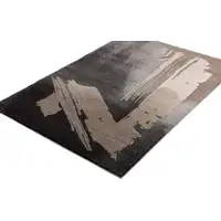 Photo of Gray and Tan Abstract Stroke Area Rug