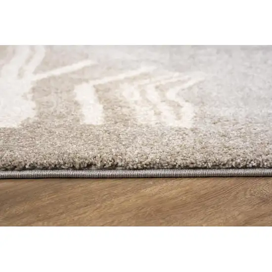 Gray Abstract Power Loom Area Rug Photo 9