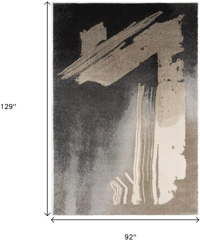 Gray Abstract Power Loom Area Rug Photo 3
