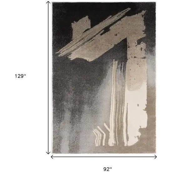 Gray Abstract Power Loom Area Rug Photo 3