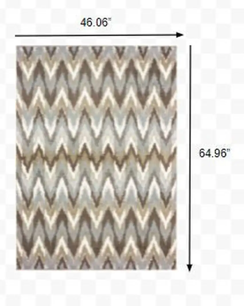 Gray and Taupe Ikat Pattern Area Rug Photo 2