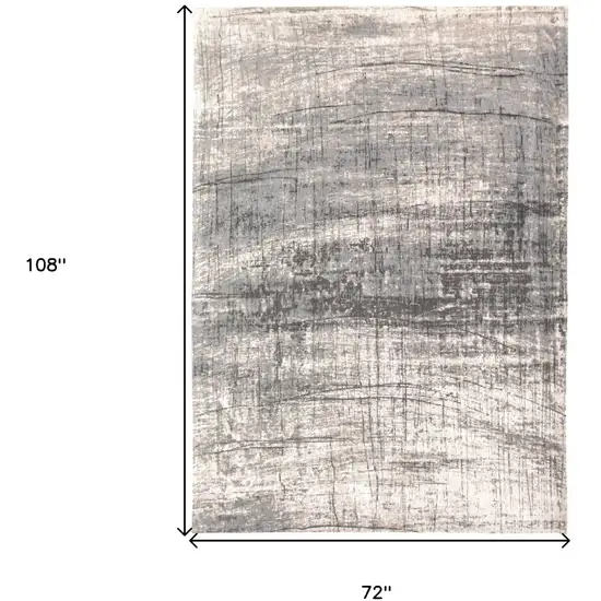 Gray and White Abstract Non Skid Area Rug Photo 3