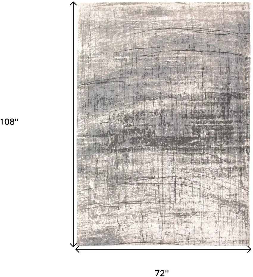 Gray and White Abstract Non Skid Area Rug Photo 3