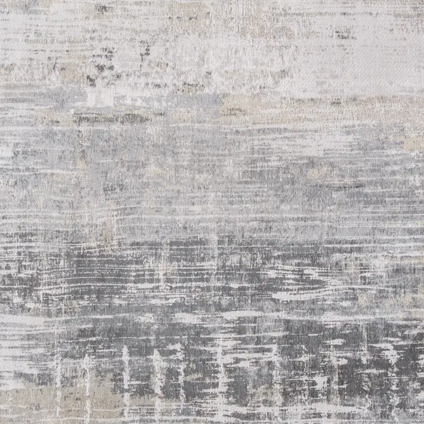 Gray and White Abstract Non Skid Area Rug Photo 5