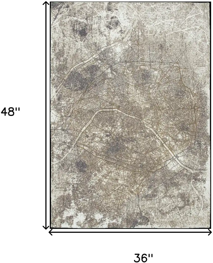 Gray and White Abstract Non Skid Area Rug Photo 3