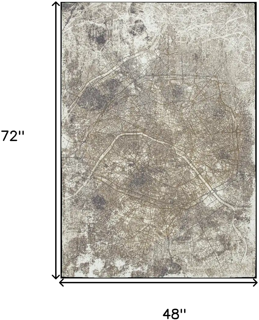Gray and White Abstract Non Skid Area Rug Photo 3