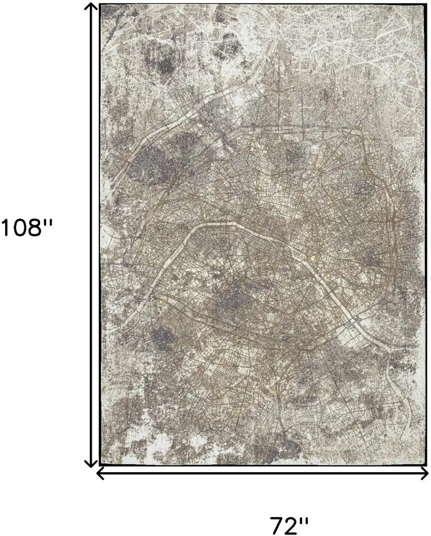 Gray and White Abstract Non Skid Area Rug Photo 3