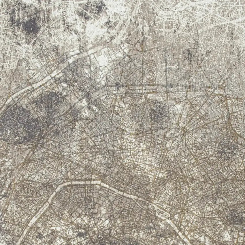 Gray and White Abstract Non Skid Area Rug Photo 5