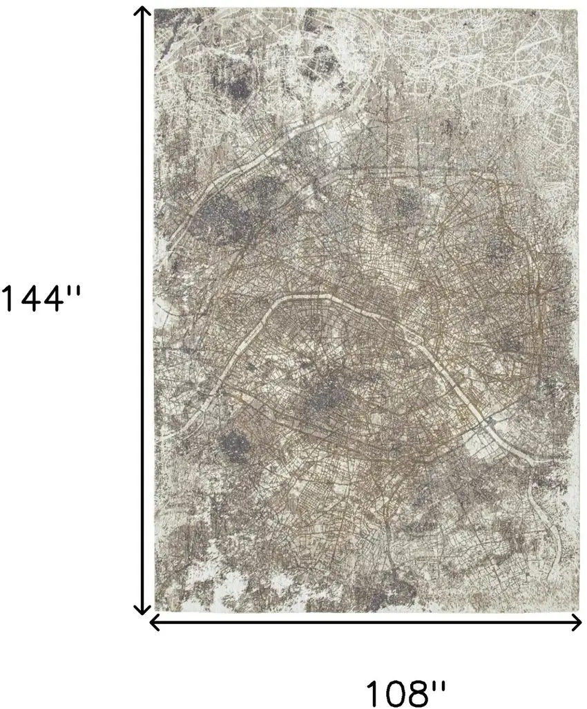 Gray and White Abstract Non Skid Area Rug Photo 3