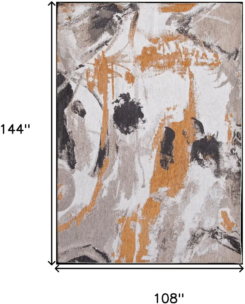 Gray and White Abstract Non Skid Area Rug Photo 3