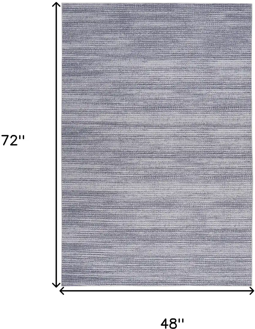 Gray and White Abstract Power Loom Washable Non Skid Area Rug Photo 3