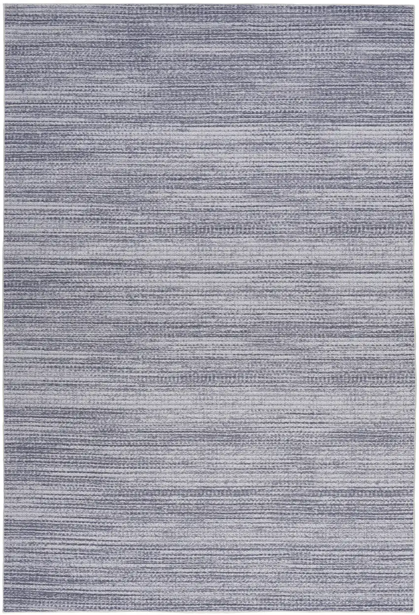 Gray and White Abstract Power Loom Washable Non Skid Area Rug Photo 2