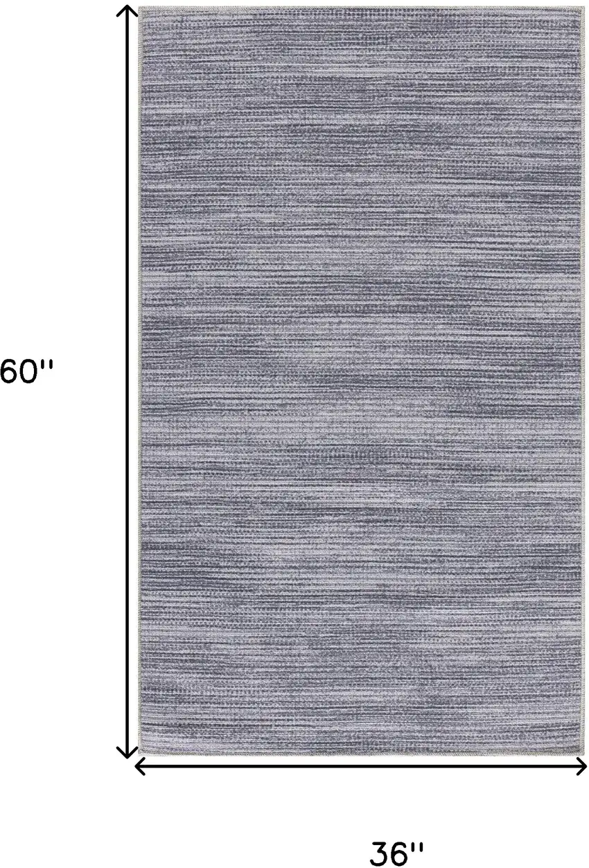Gray and White Abstract Power Loom Washable Non Skid Area Rug Photo 3