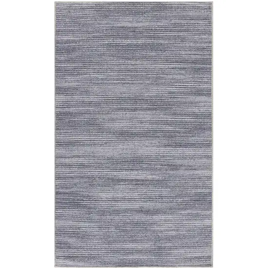 Gray and White Abstract Power Loom Washable Non Skid Area Rug Photo 2