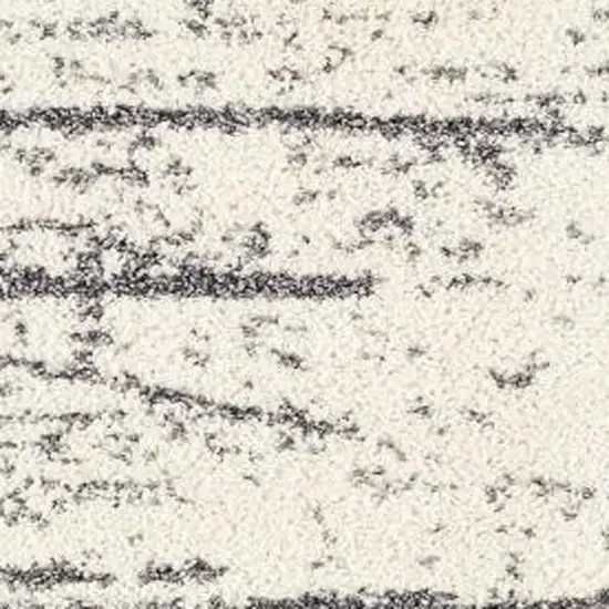 Gray and White Checkered Power Loom Distressed Area Rug Photo 3