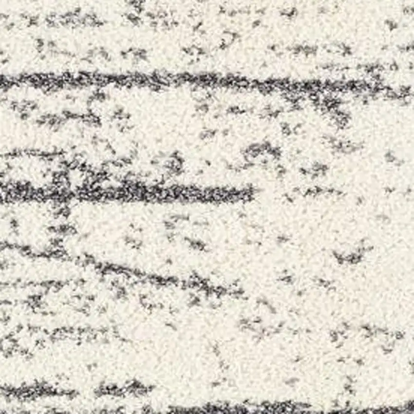 Gray and White Checkered Power Loom Distressed Area Rug Photo 3