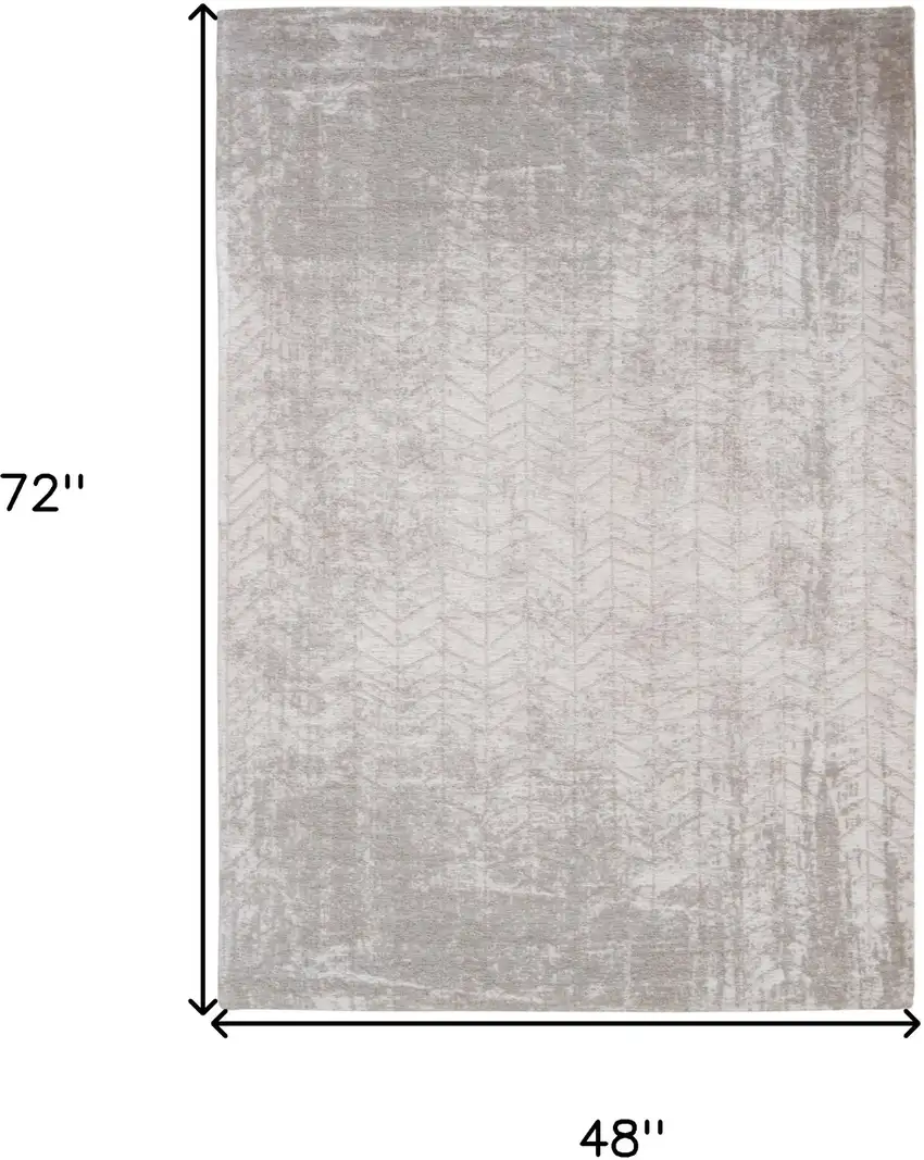 Gray and White Chevron Non Skid Area Rug Photo 3
