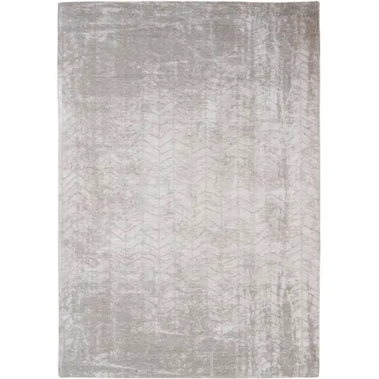 Gray and White Chevron Non Skid Area Rug Photo 1