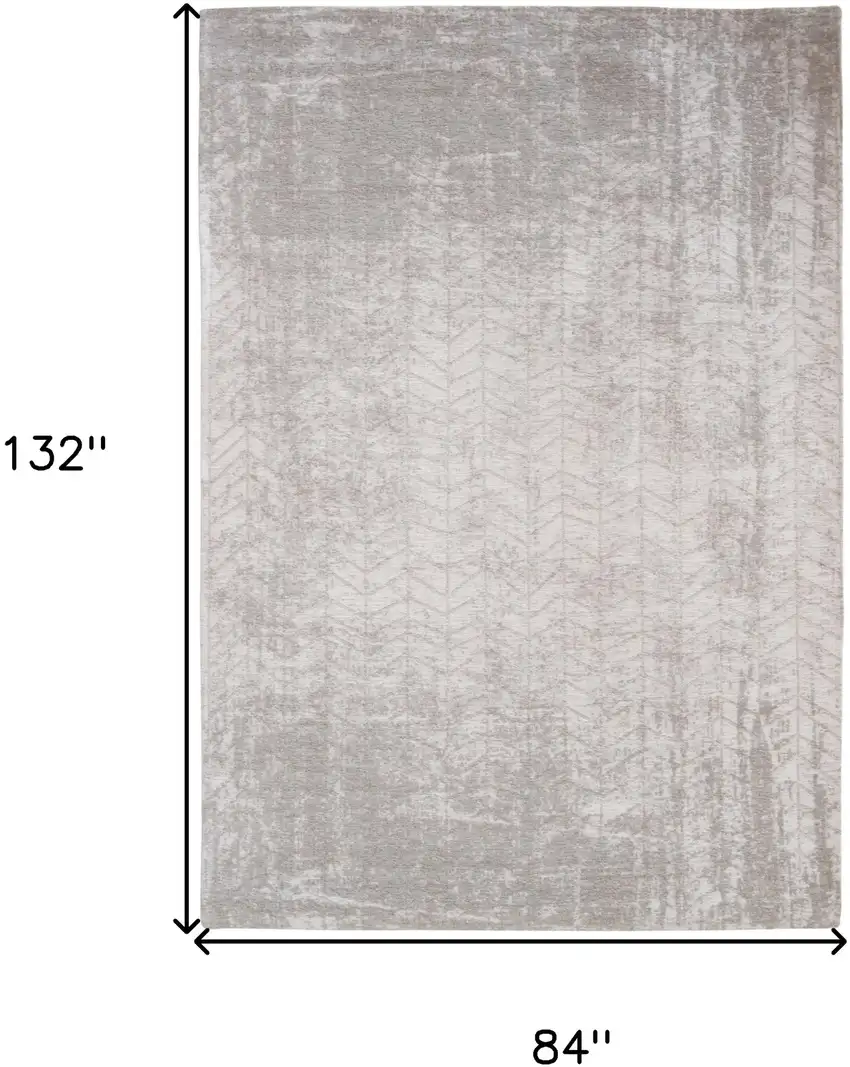 Gray and White Chevron Non Skid Area Rug Photo 3