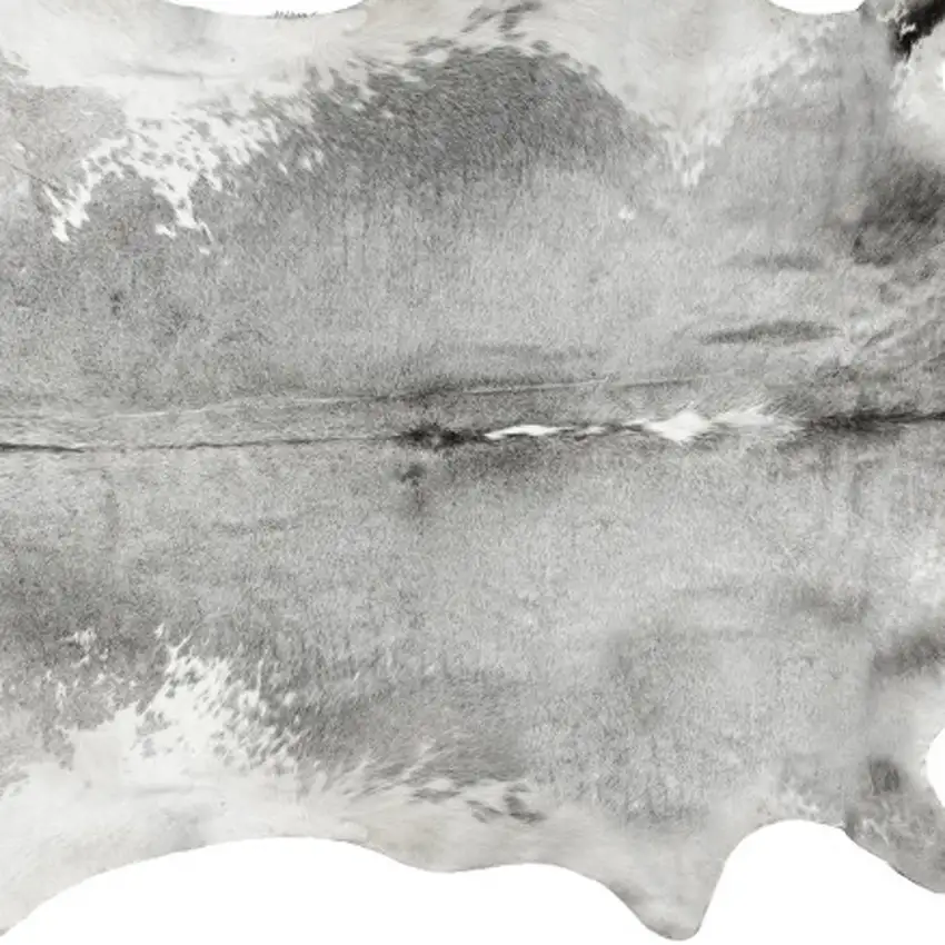 Gray and White Cowhide Hand Knotted Area Rug Photo 4