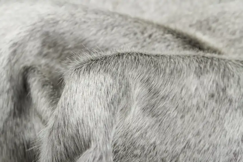 Gray and White Cowhide Hand Knotted Area Rug Photo 6