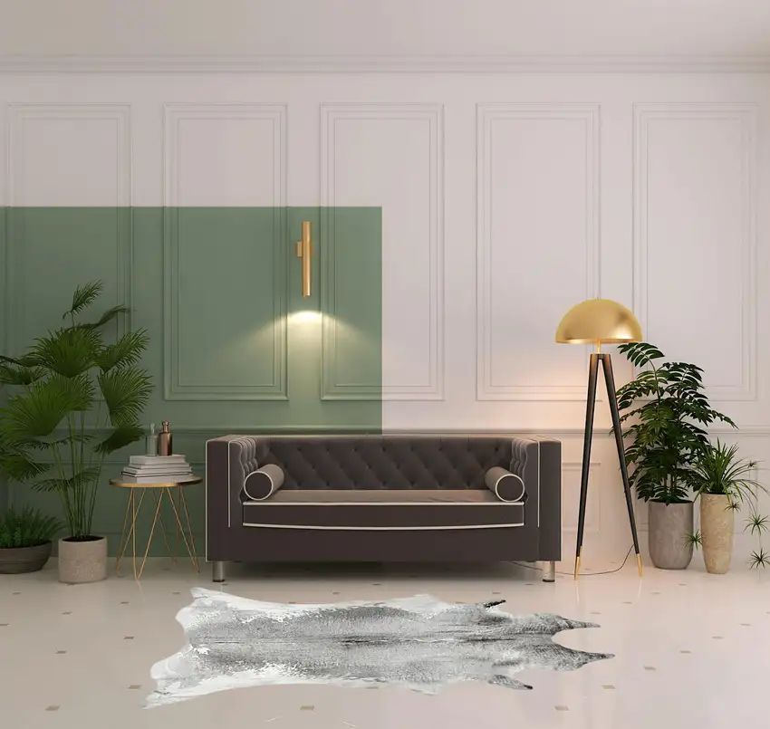 Gray and White Cowhide Hand Knotted Area Rug Photo 2