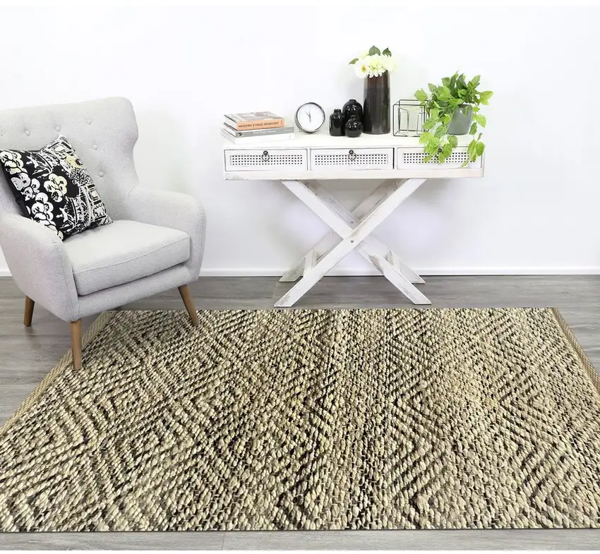 Gray and White Diamonds Area Rug Photo 9