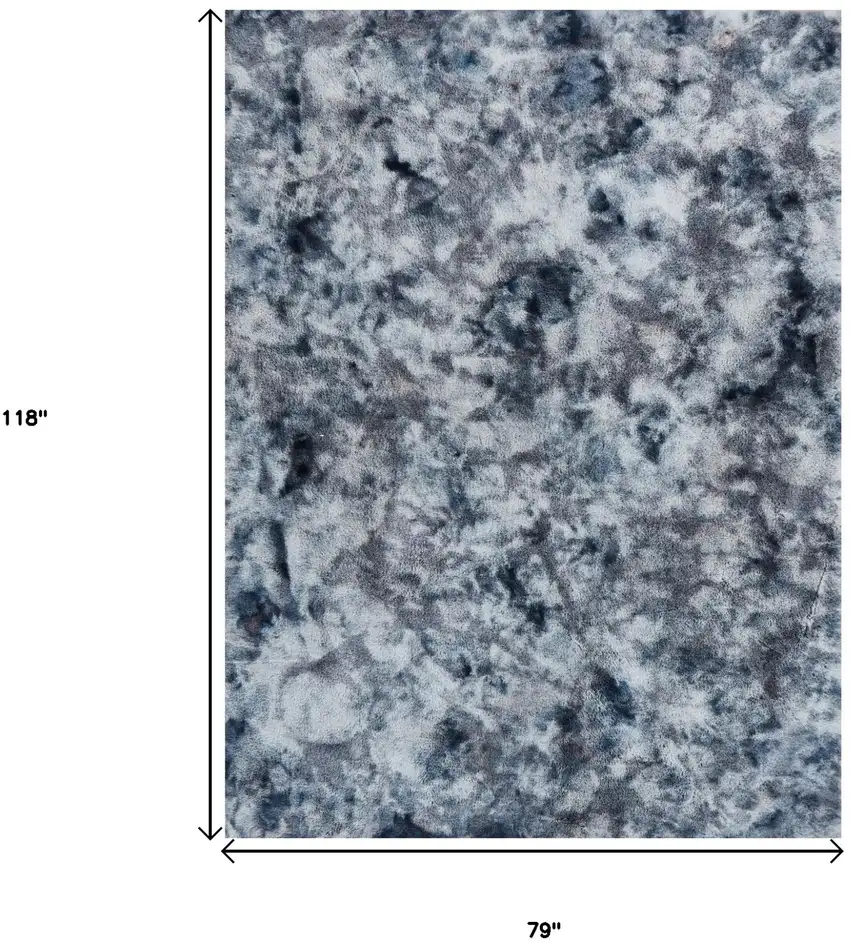 Gray and White Faux Fur Abstract Shag Non Skid Area Rug Photo 3