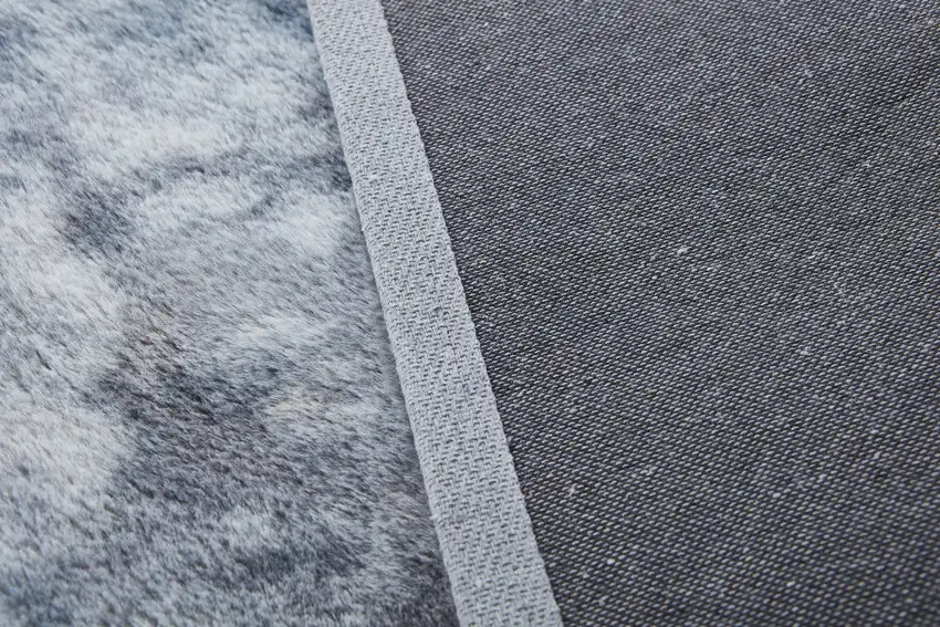 Gray and White FauX Fur Abstract Shag Non Skid Area Rug Photo 9