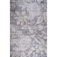 Photo of Gray and White Floral Area Rug
