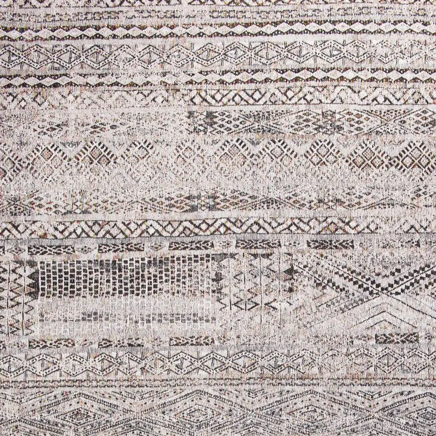 Gray and White Oriental Non Skid Area Rug Photo 6