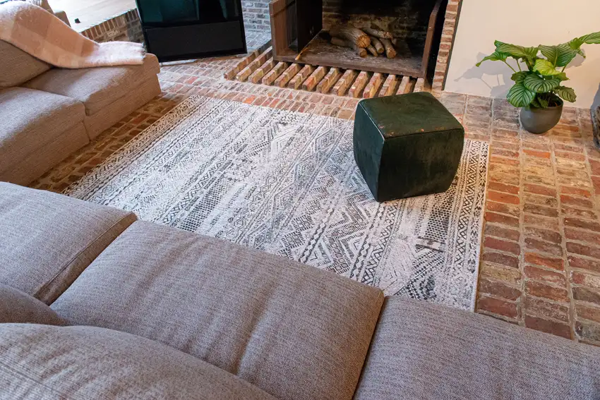 Gray and White Oriental Non Skid Area Rug Photo 8