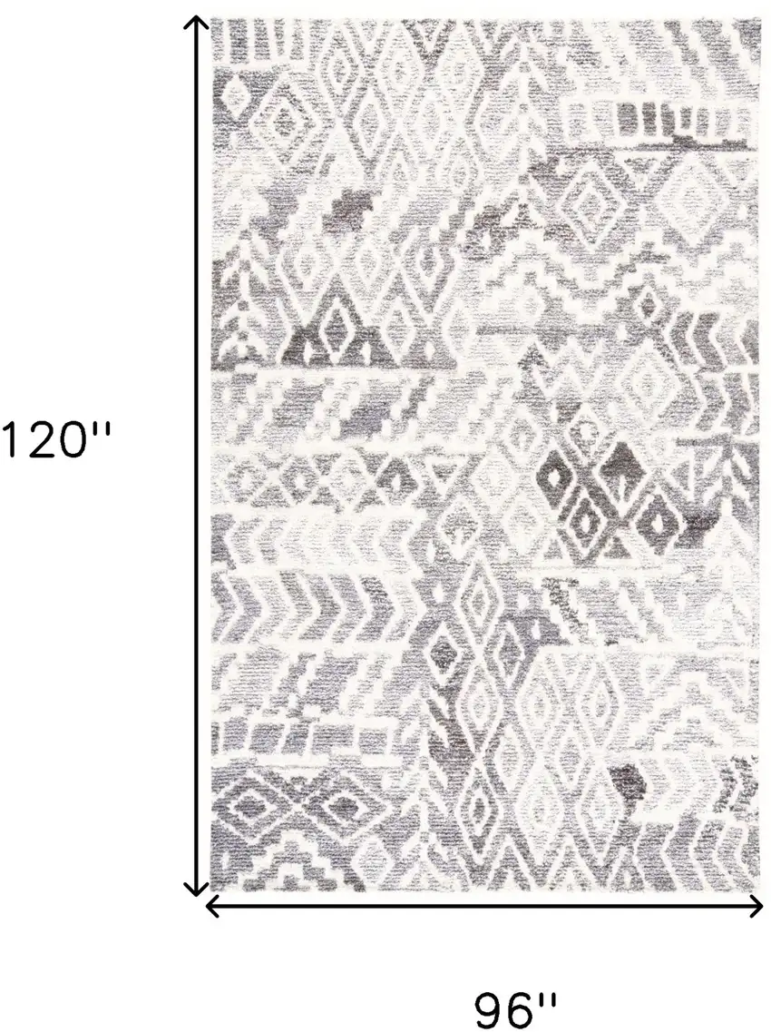Gray and White Wool Abstract Geometric Hand Tufted Area Rug Photo 3