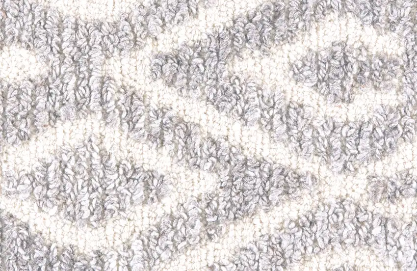 Gray and White Wool Abstract Geometric Hand Tufted Area Rug Photo 7