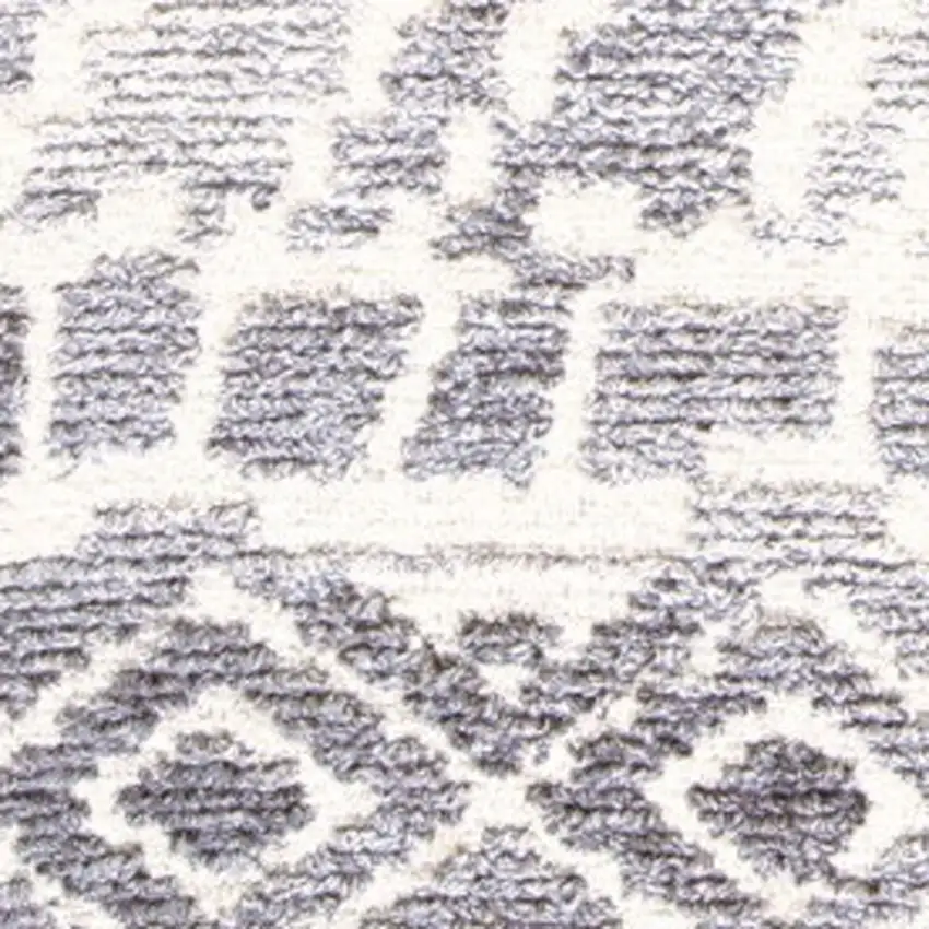Gray and White Wool Abstract Geometric Hand Tufted Area Rug Photo 6